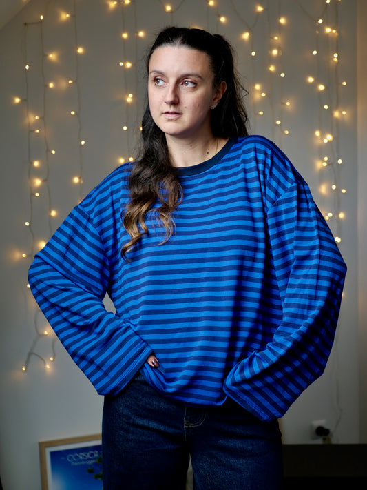 TOP COLINE BLEU MARINE ET BLEU