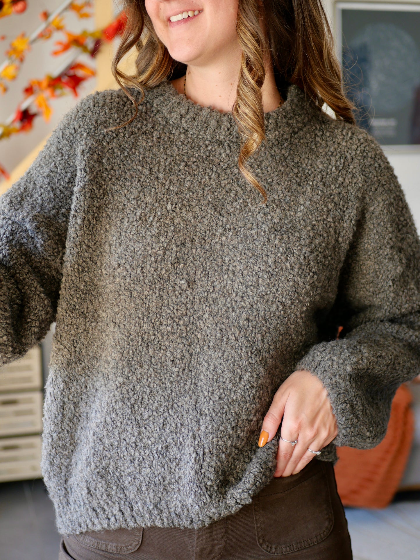 PULL COZY MARRON/TAUPE (PETITE ET GRANDE TAILLE)