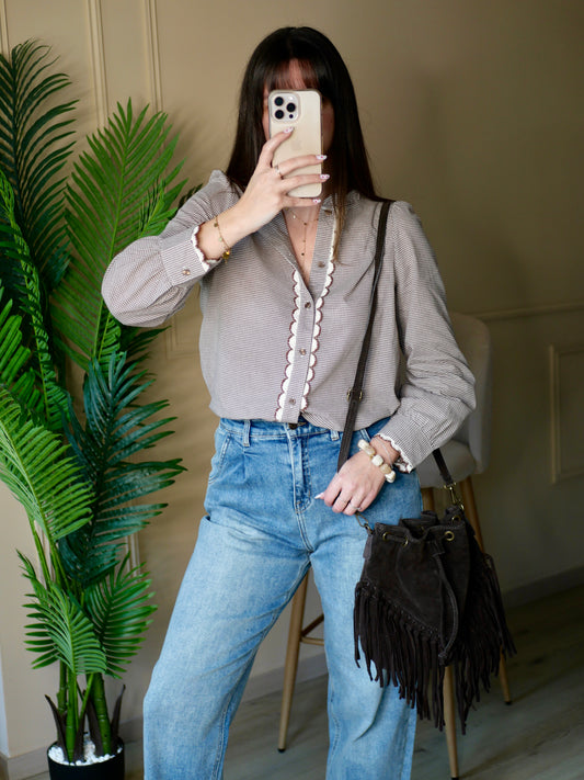 BLOUSE CLARA MARRON TAUPE (PETITE ET GRANDE TAILLE)