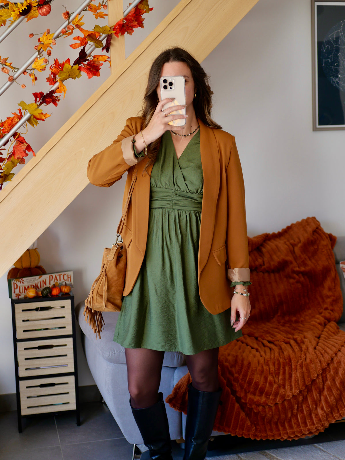 SOLENE KHAKI DRESS (PETITE AND PLUS SIZE)