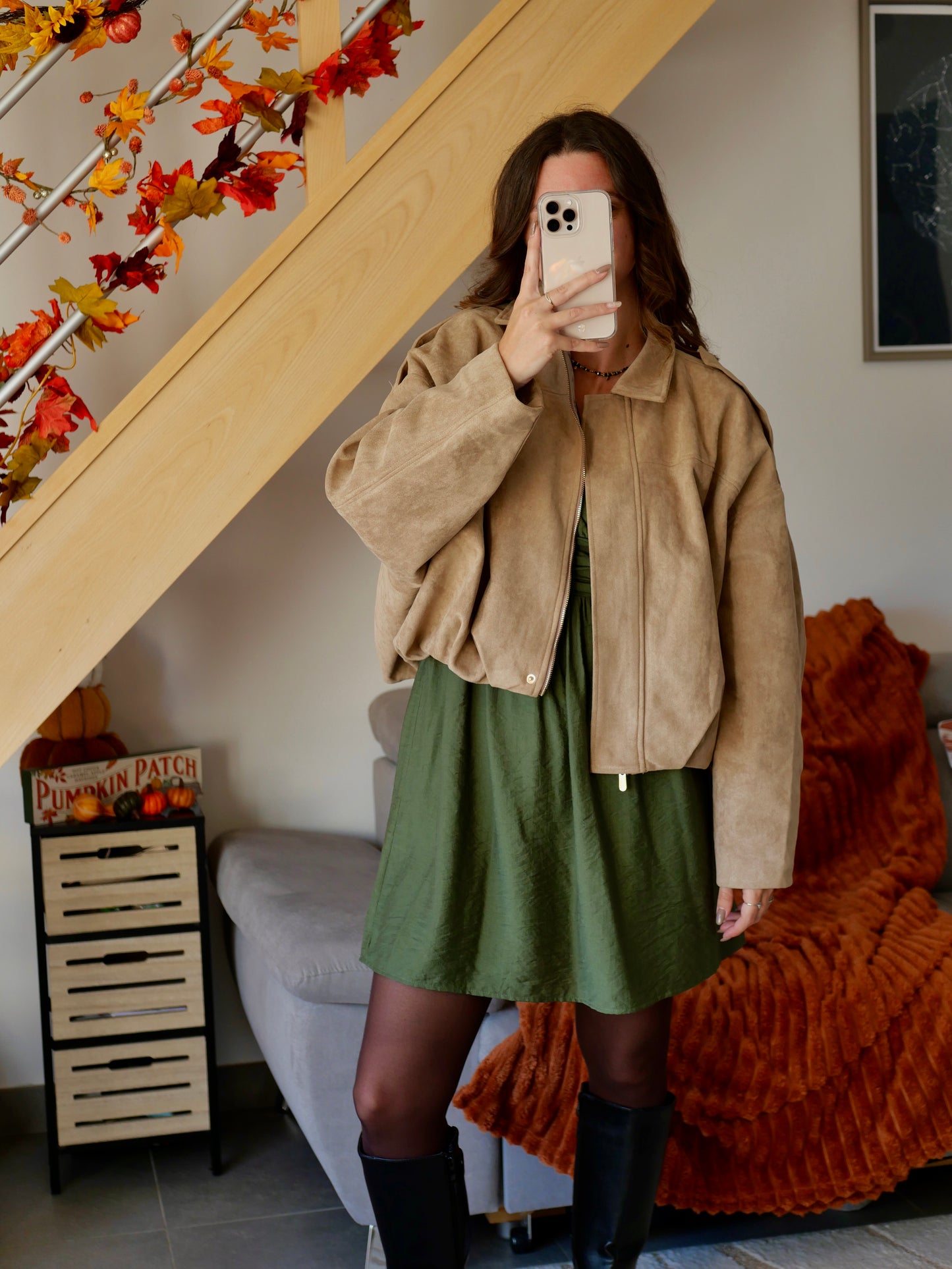 ROBE SOLENE KAKI (PETITE ET GRANDE TAILLE)