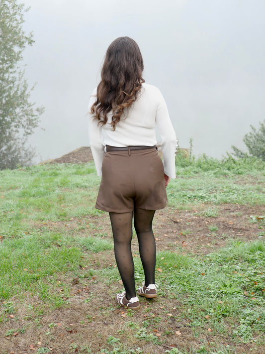 SHORT VELOUR CAMEL CLAUDIA