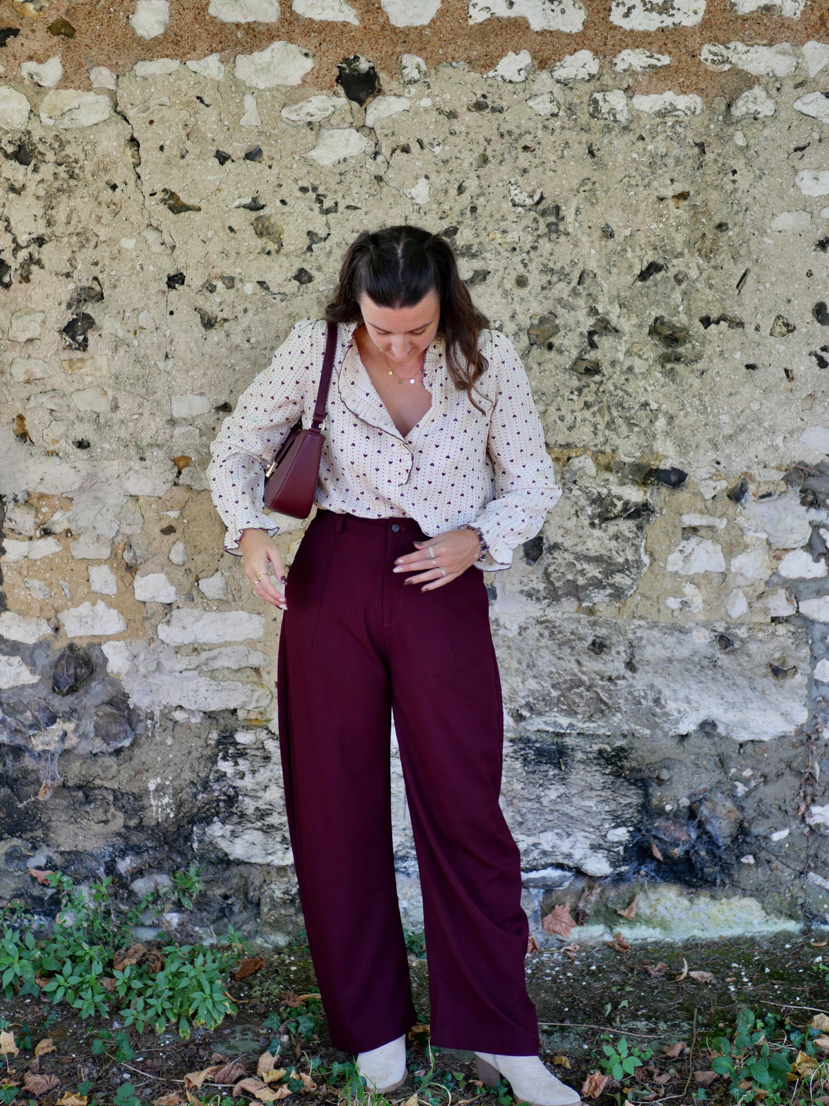 TAUPE BROWN CLARA BLOUSE (PETITE AND PLUS SIZE)