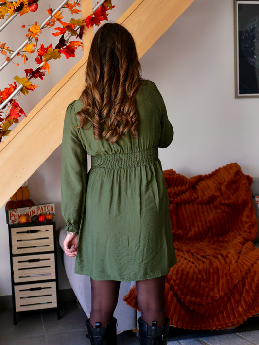 ROBE SOLENE KAKI (PETITE ET GRANDE TAILLE)