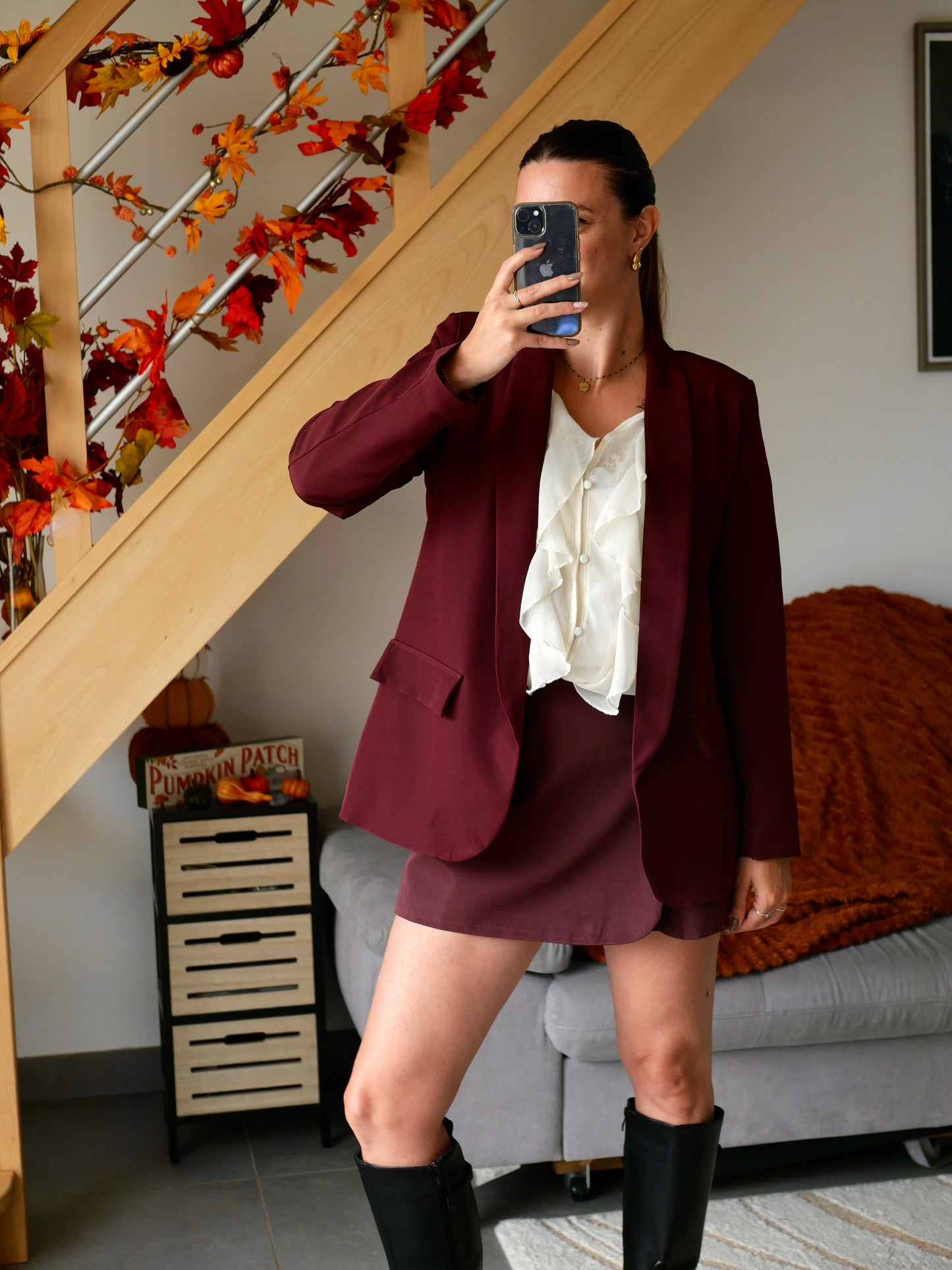 JUPE SHORT MADISON BORDEAUX