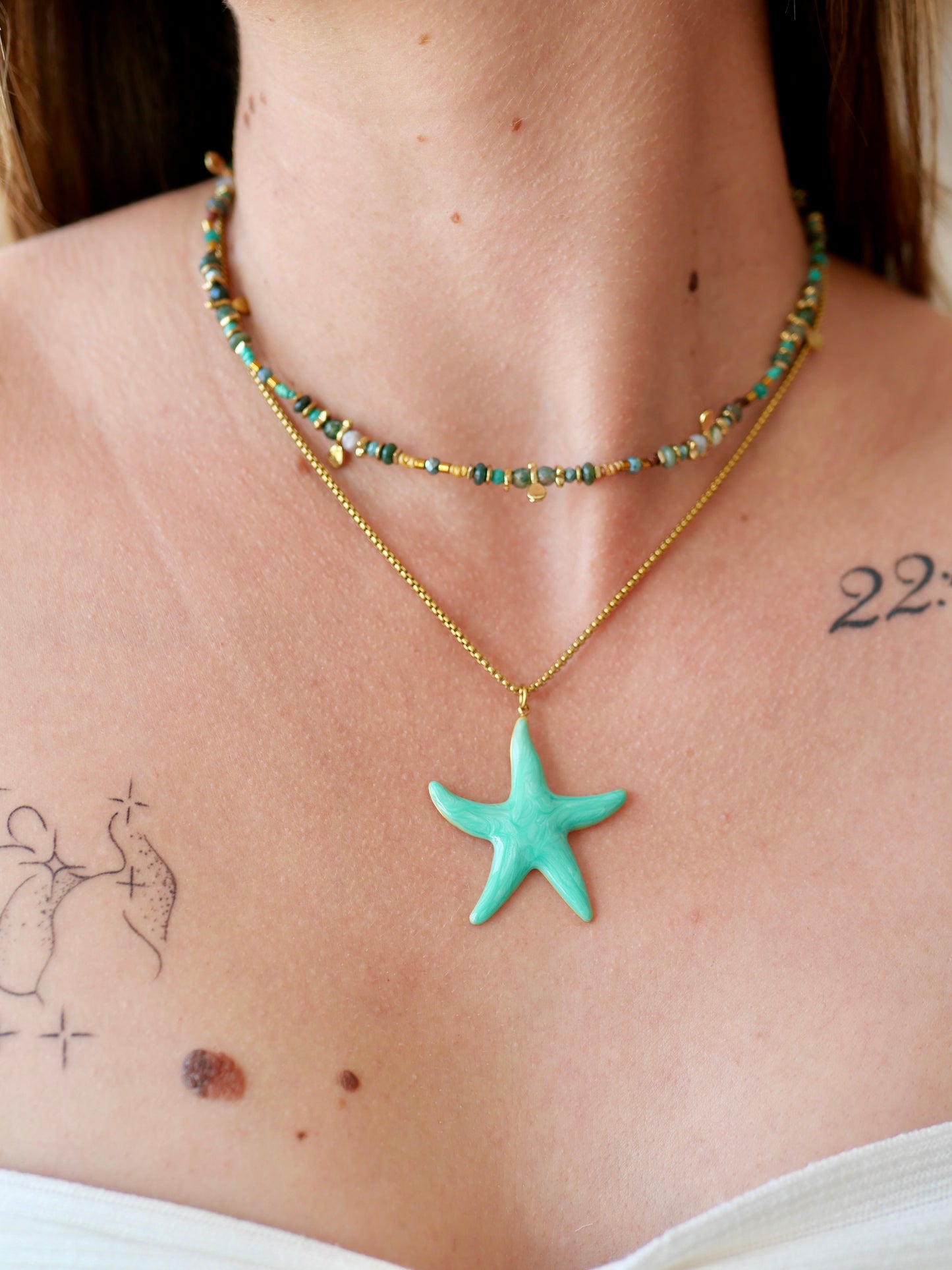 COLLIER BOHEME TURQUOISE AFRICAINE