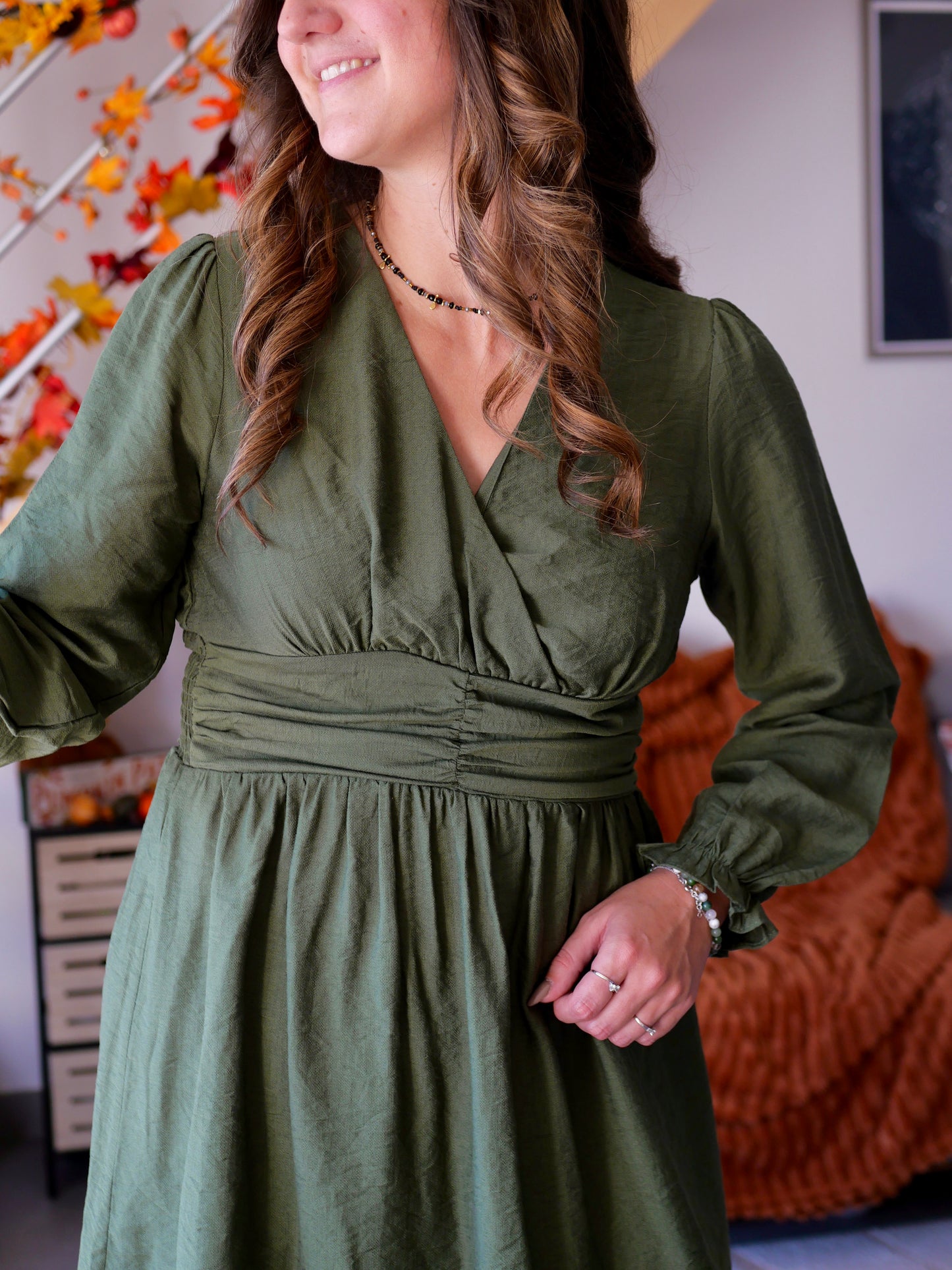 ROBE SOLENE KAKI (PETITE ET GRANDE TAILLE)