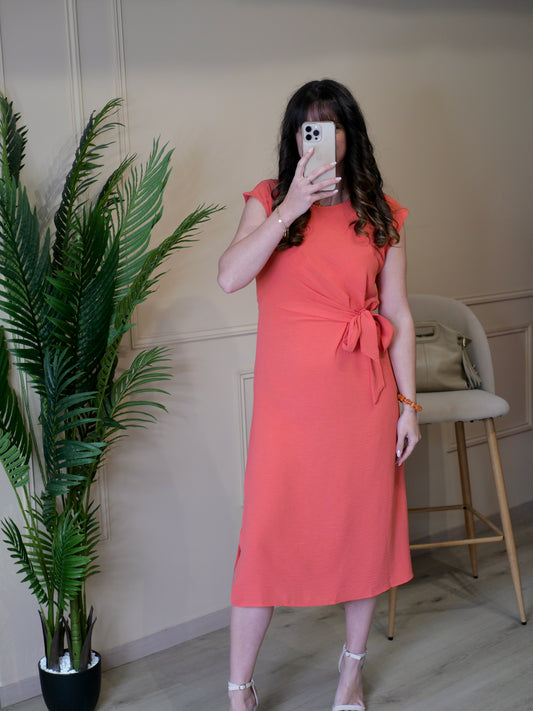 ROBE CALYPSO CORAIL (PETITE ET GRANDE TAILLE)