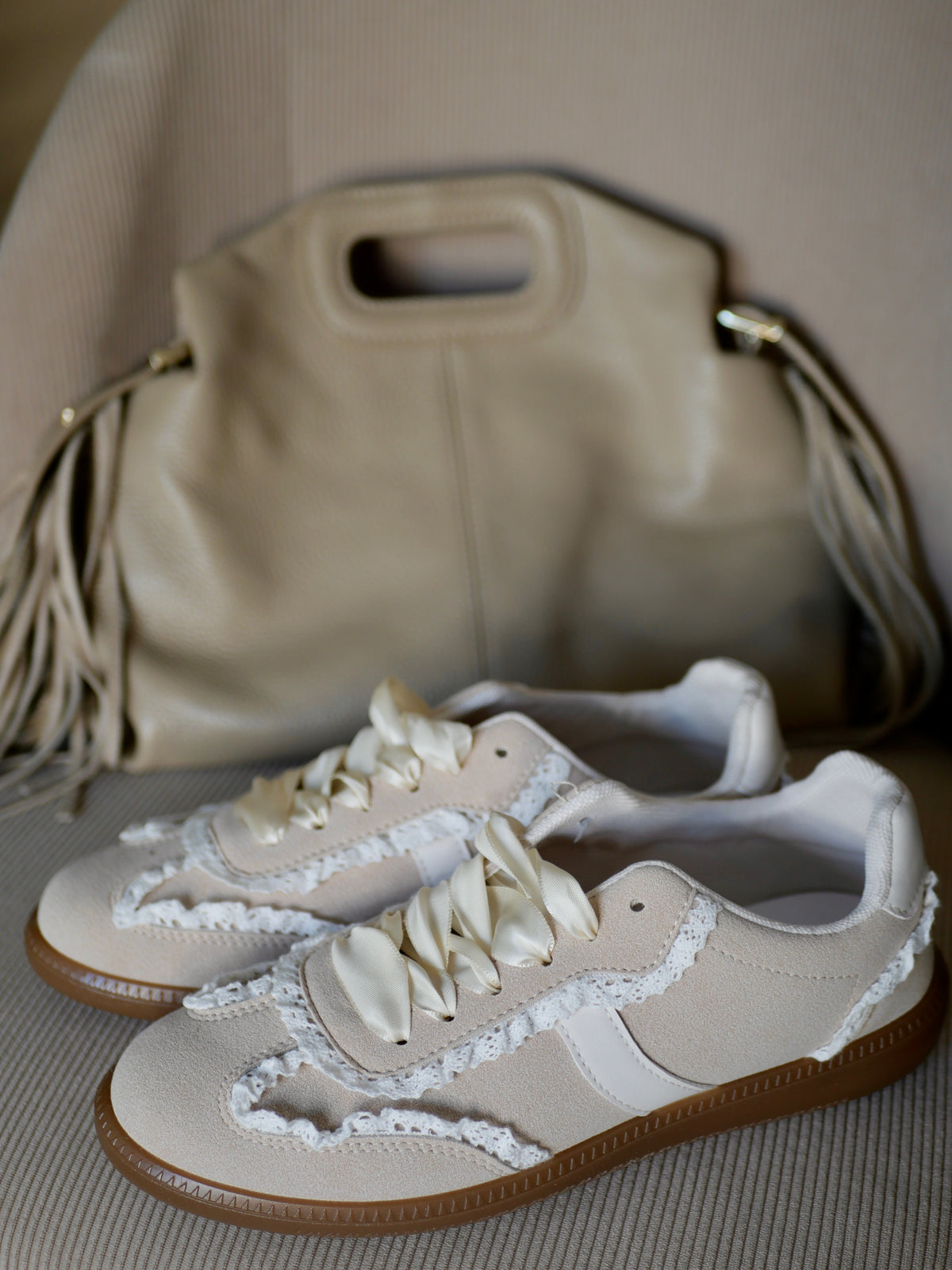 BASKETS MILAN TAUPE/BEIGE