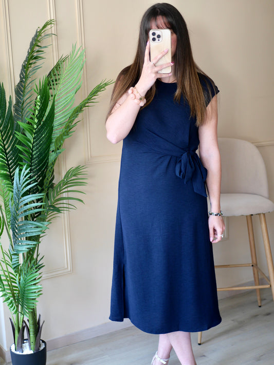 ROBE CALYPSO BLEU MARINE (PETITE ET GRANDE TAILLE)