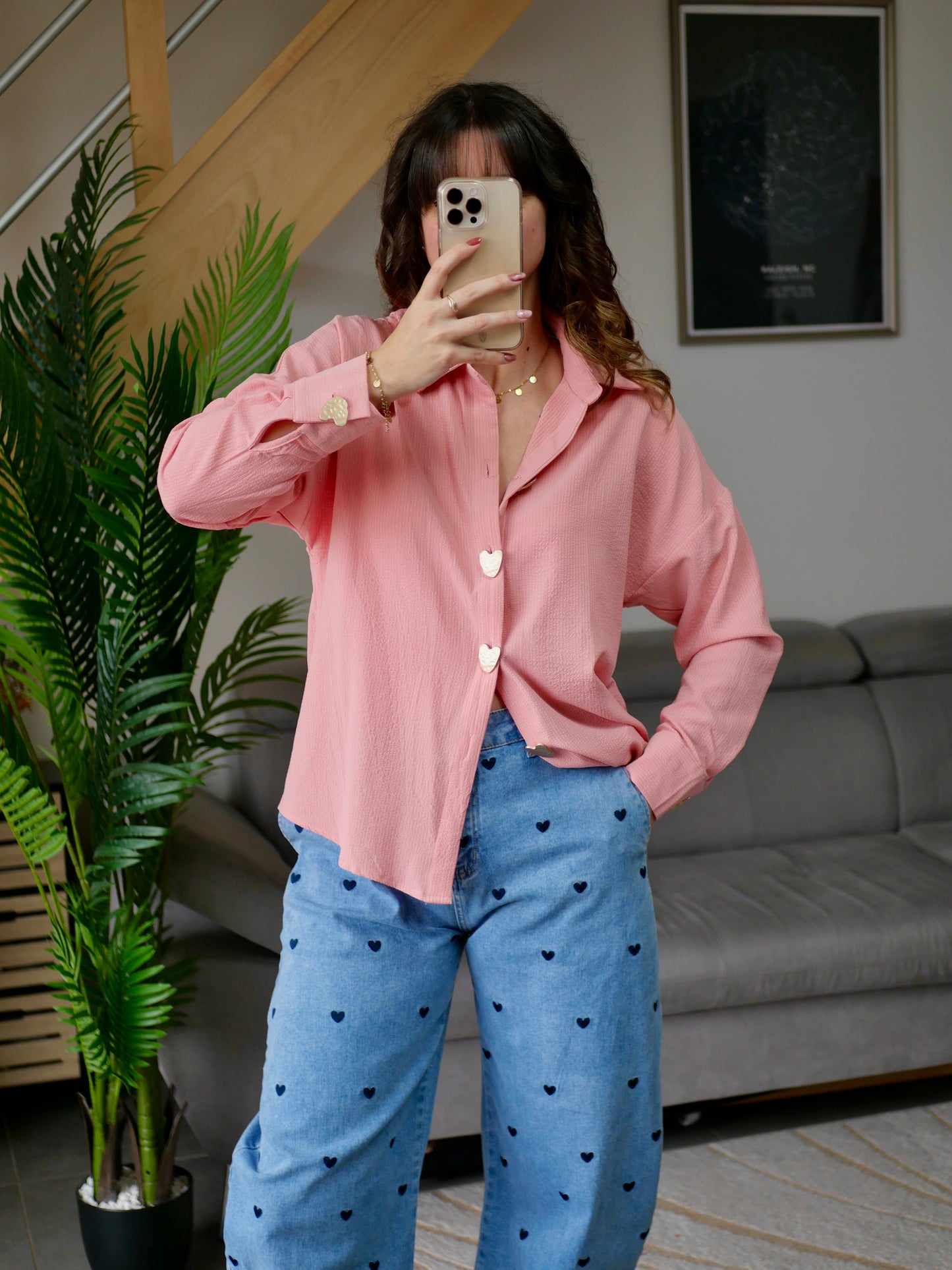 CHEMISE VALENTIN ROSE (PETITE ET GRANDE TAILLE)