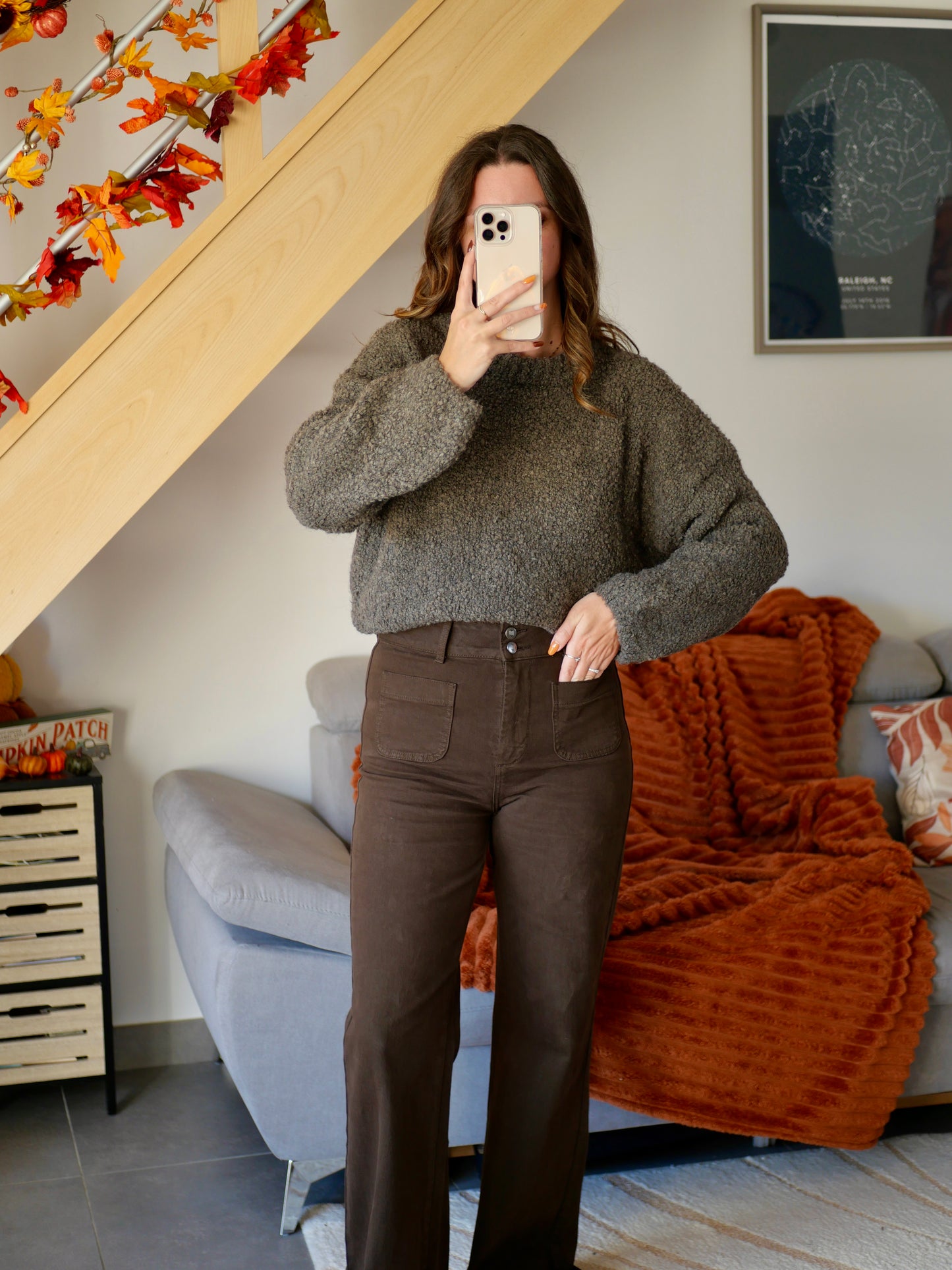 PULL COZY MARRON/TAUPE (PETITE ET GRANDE TAILLE)
