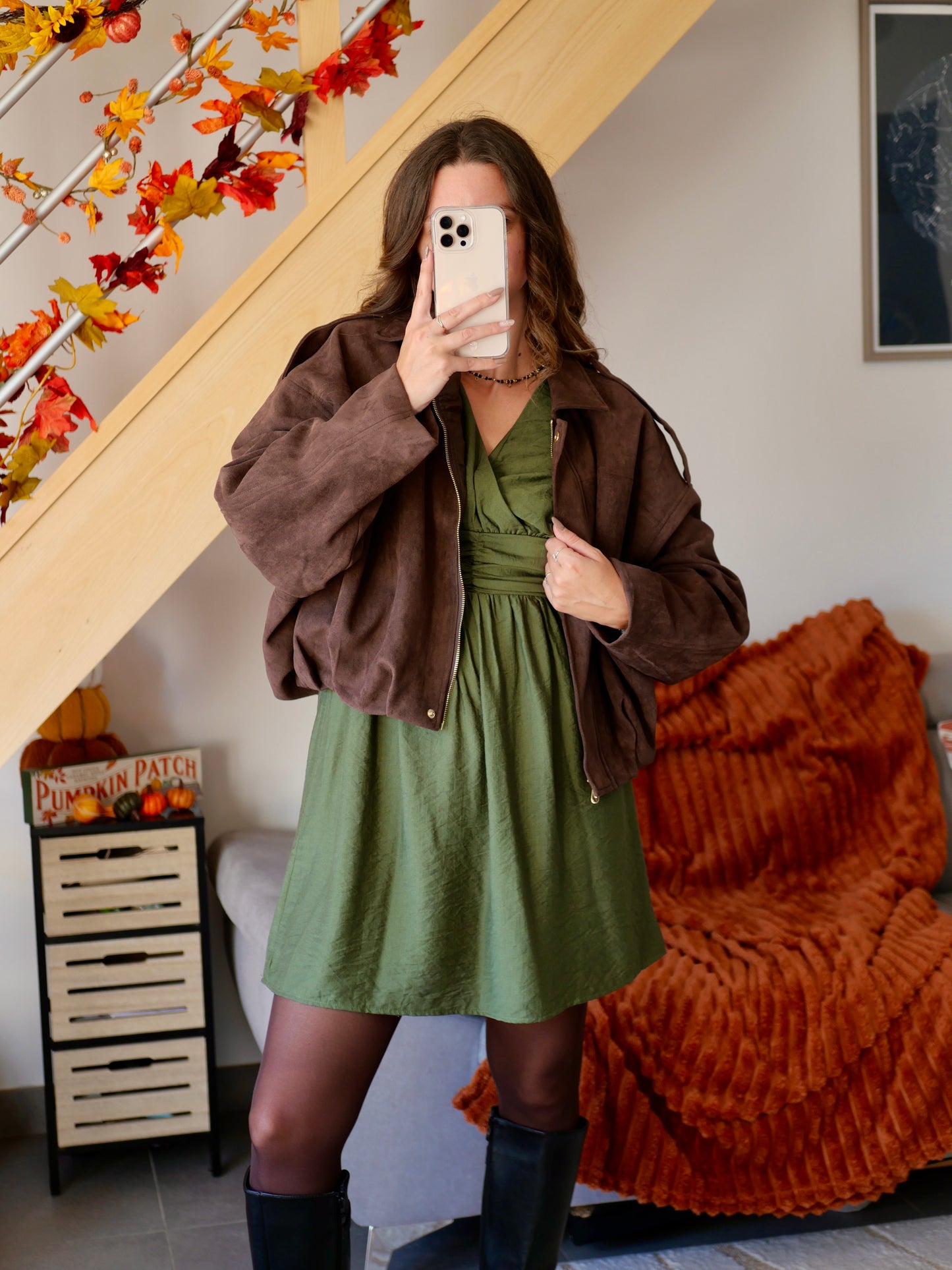 ROBE SOLENE KAKI (PETITE ET GRANDE TAILLE)