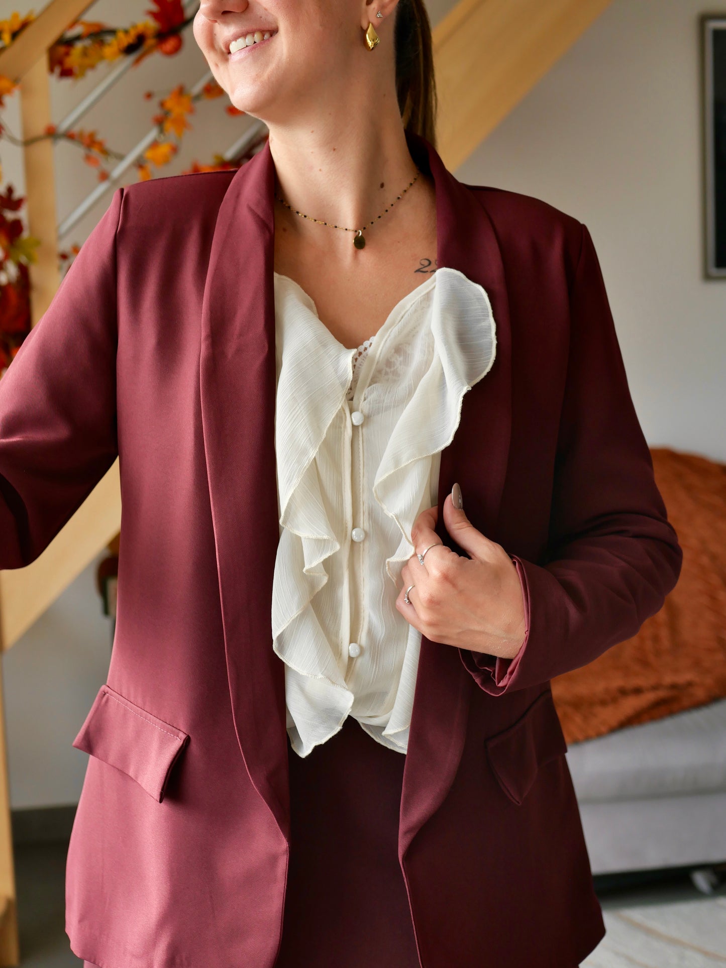 BLAZER NOLAN BORDEAUX (PETITE ET GRANDE TAILLE)