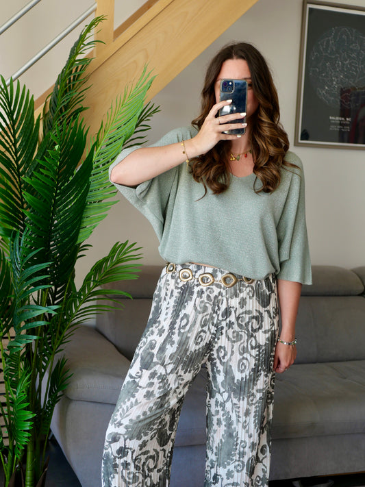 PANTALON BOHEME KAKI (PETITE ET GRANDE TAILLE)