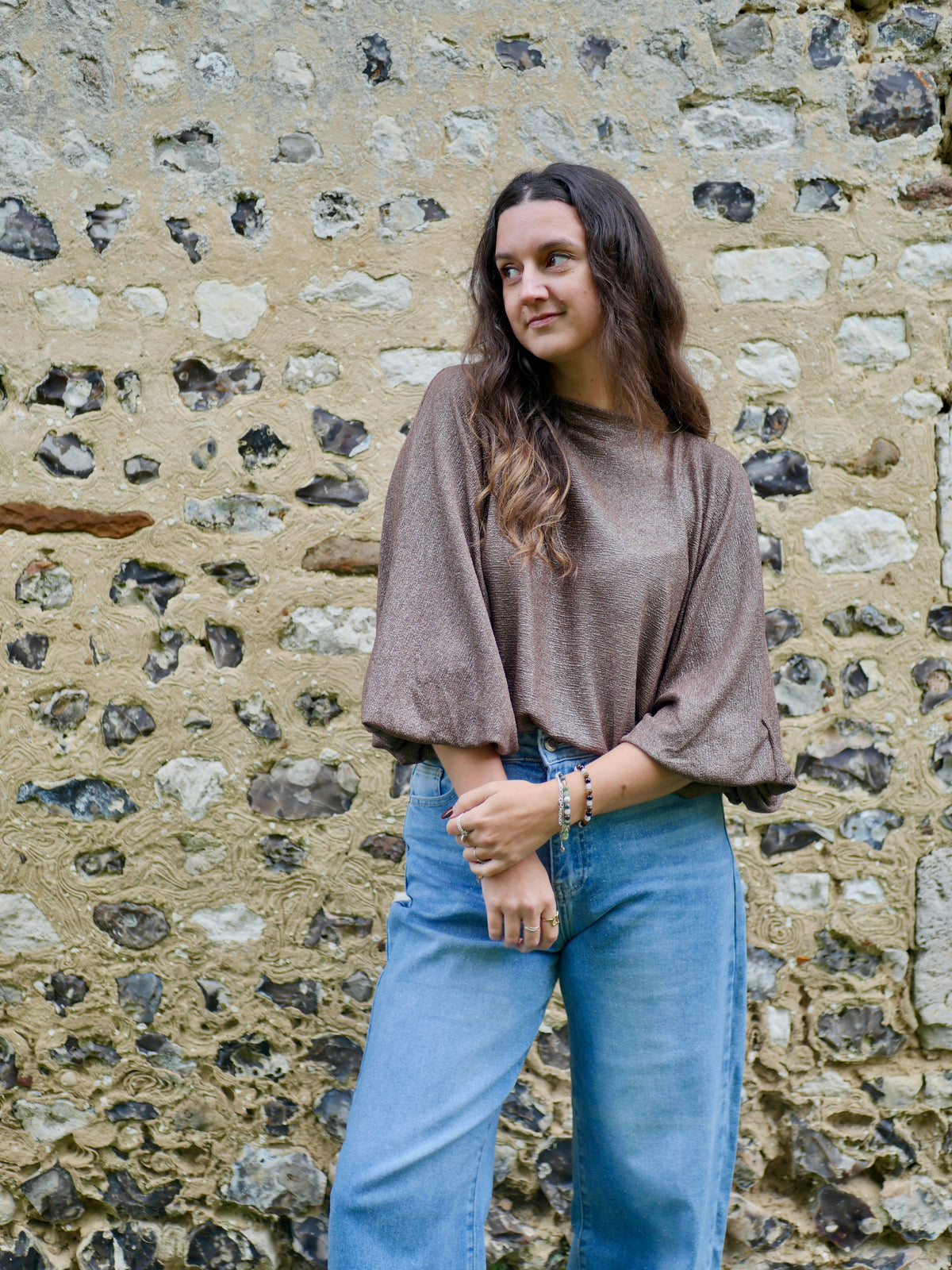 TOP CAMILIA TAUPE PAILLETÉ