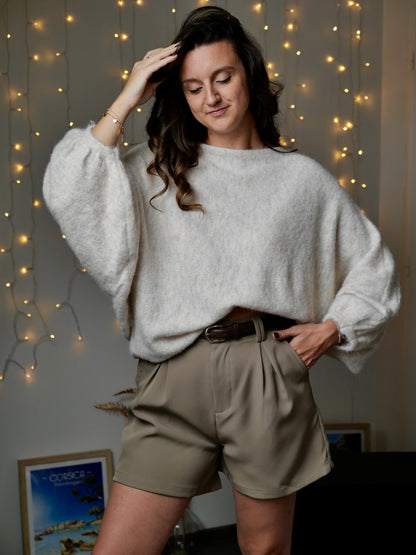 SHORT VELOUR CAMEL CLAUDIA