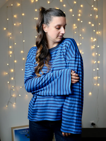 TOP COLINE BLEU MARINE ET BLEU