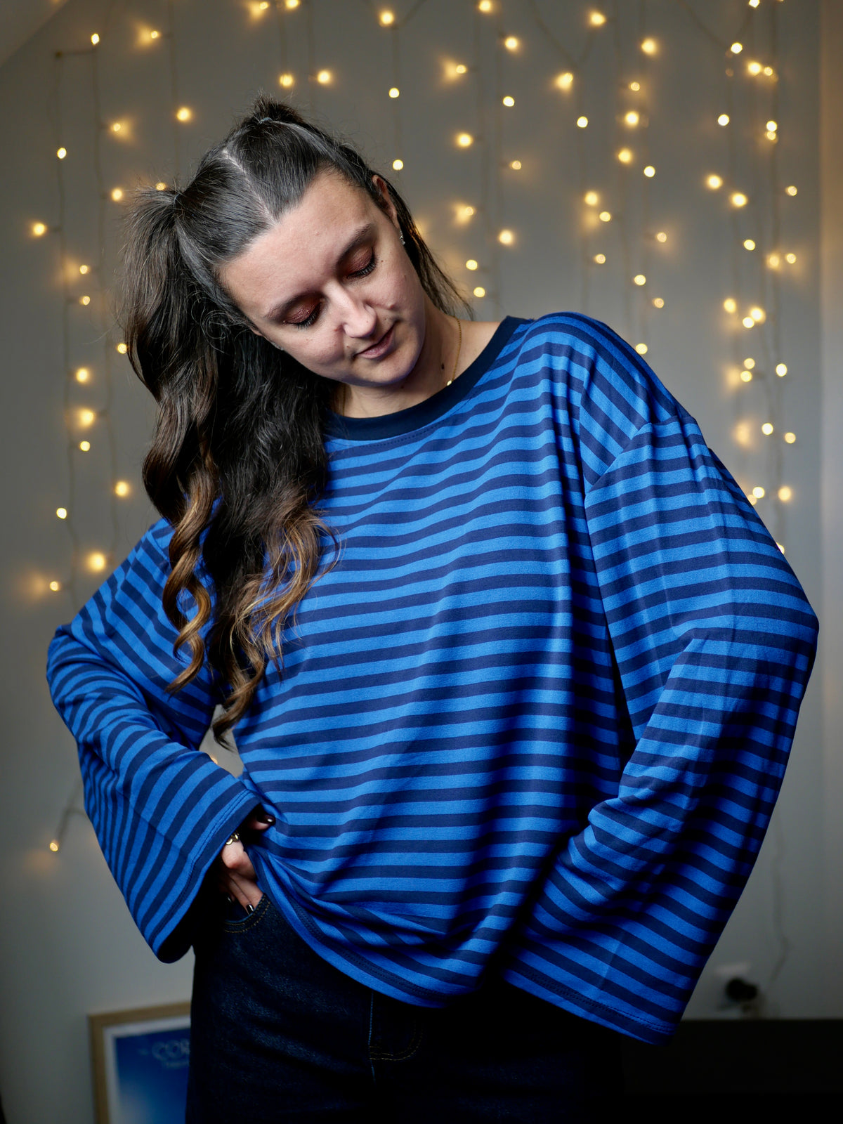 TOP COLINE BLEU MARINE ET BLEU