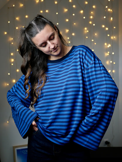 TOP COLINE BLEU MARINE ET BLEU