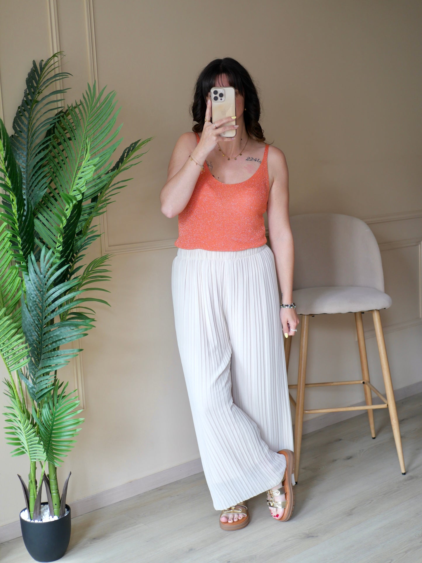 PANTALON GABRIELLE BEIGE (PETITE ET GRANDE TAILLE)