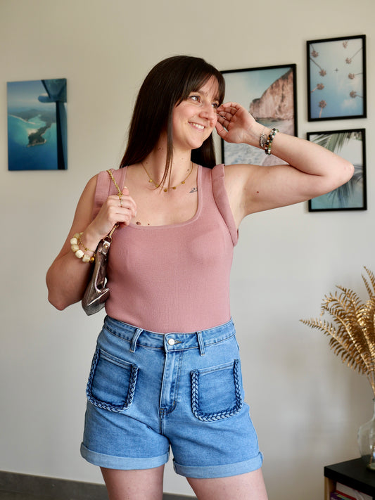 TOP JUSTINE VIEUX ROSE