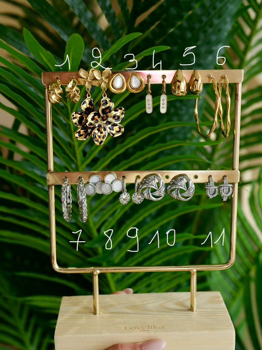 BOUCLES D'OREILLES DORÉES ET ARGENTÉES