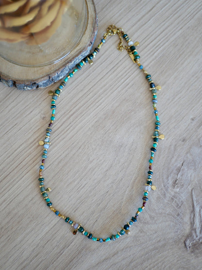 COLLIER BOHEME TURQUOISE AFRICAINE
