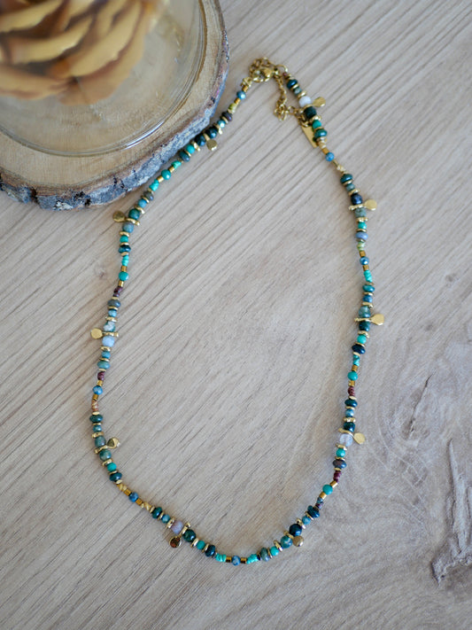 COLLIER BOHEME TURQUOISE AFRICAINE