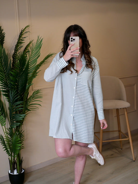 ROBE CHEMISE LOU VERT KAKI (PETITE ET GRANDE TAILLE)