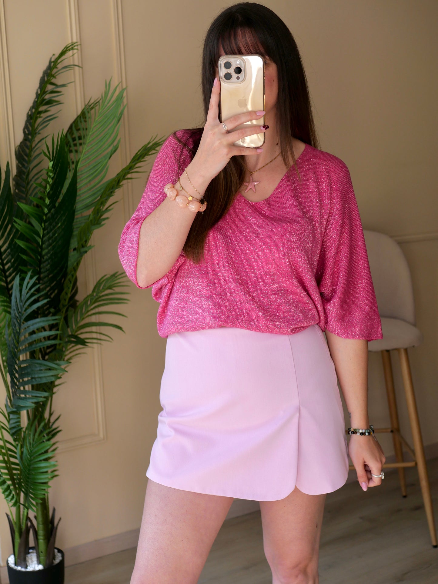 JUPE SHORT MADISON ROSE PALE