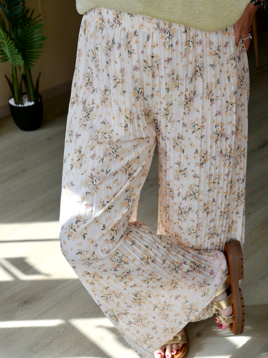 PANTALON GABRIELLE FLEURIE (PETITE ET GRANDE TAILLE)