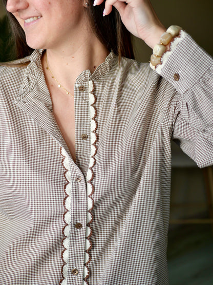 BLOUSE CLARA MARRON TAUPE  (PETITE ET GRANDE TAILLE)