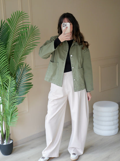 VESTE CAMÉLIA KAKI (PETITE ET GRANDE TAILLE)