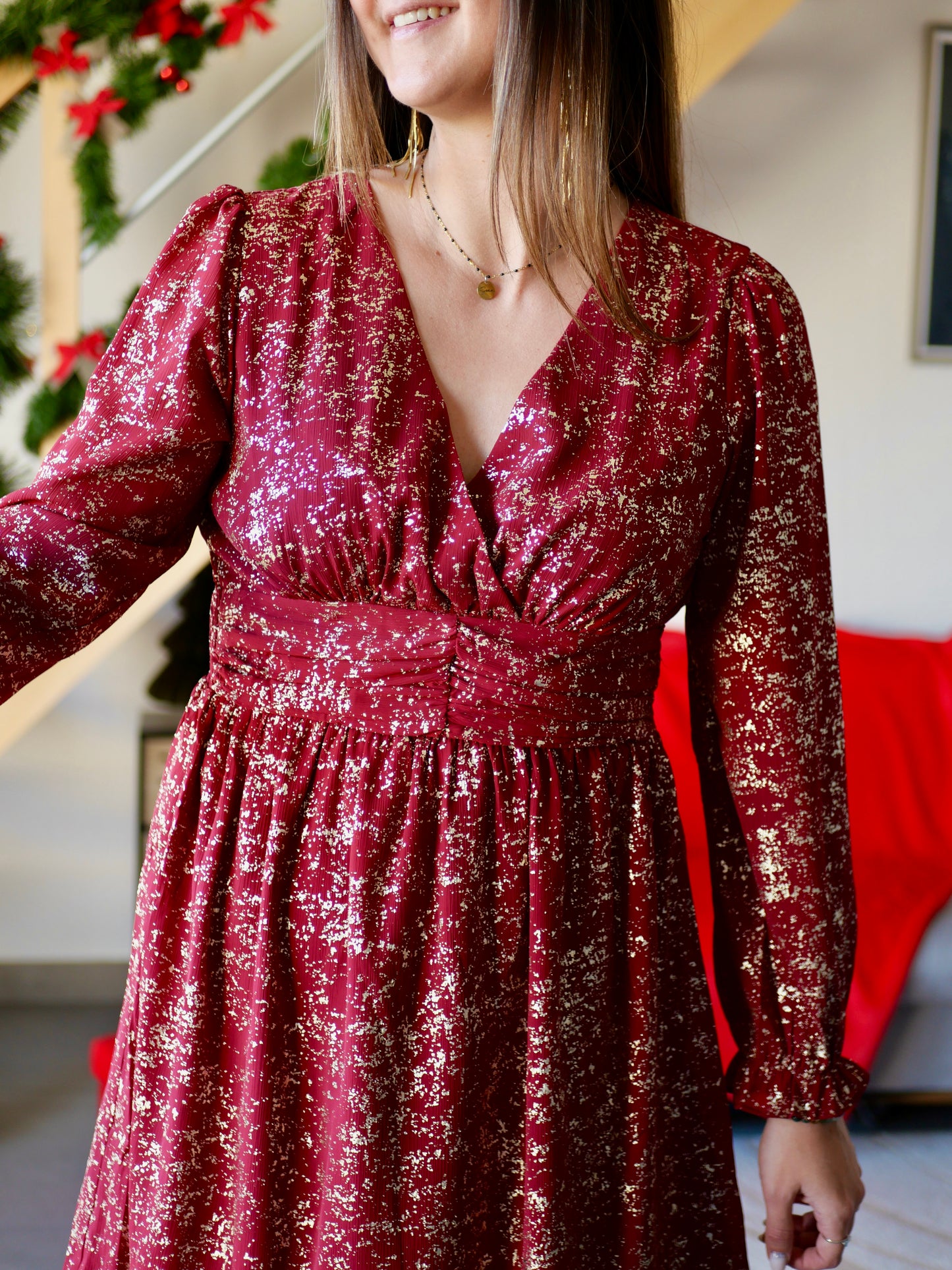 ROBE COURTE JOYCE BORDEAUX (PETITE ET GRANDE TAILLE)