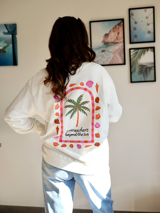 SWEAT PALMIER BLANC