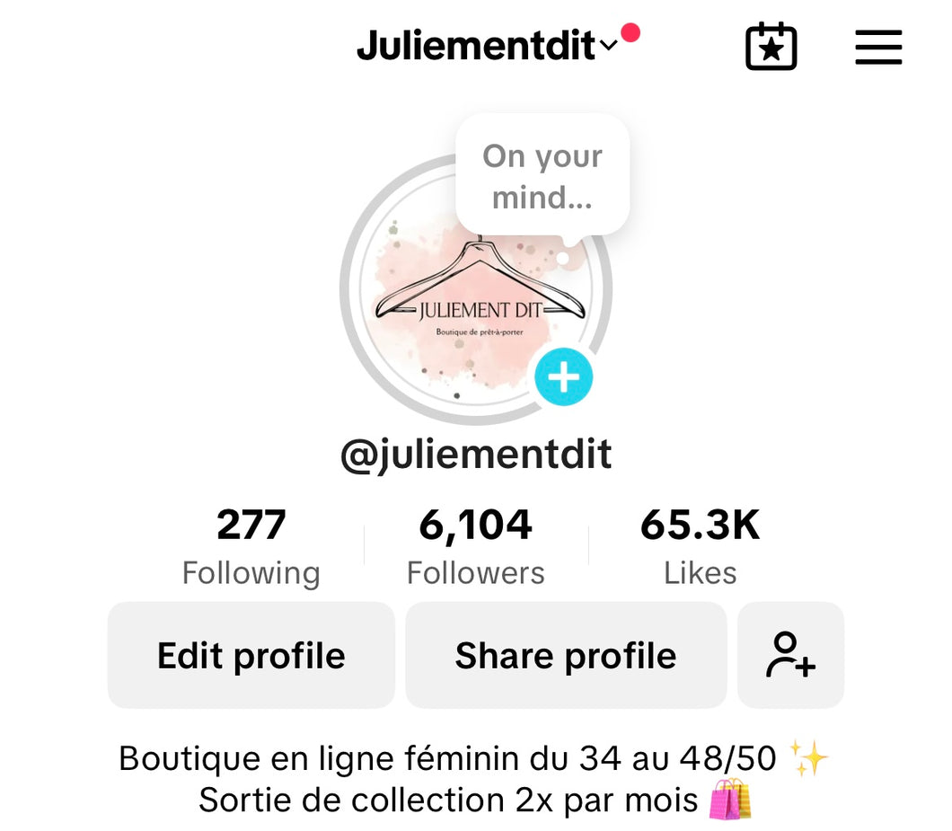 LIVE VENTE PRIVÉE TIKTOK LE 15 JUIN À 9H30