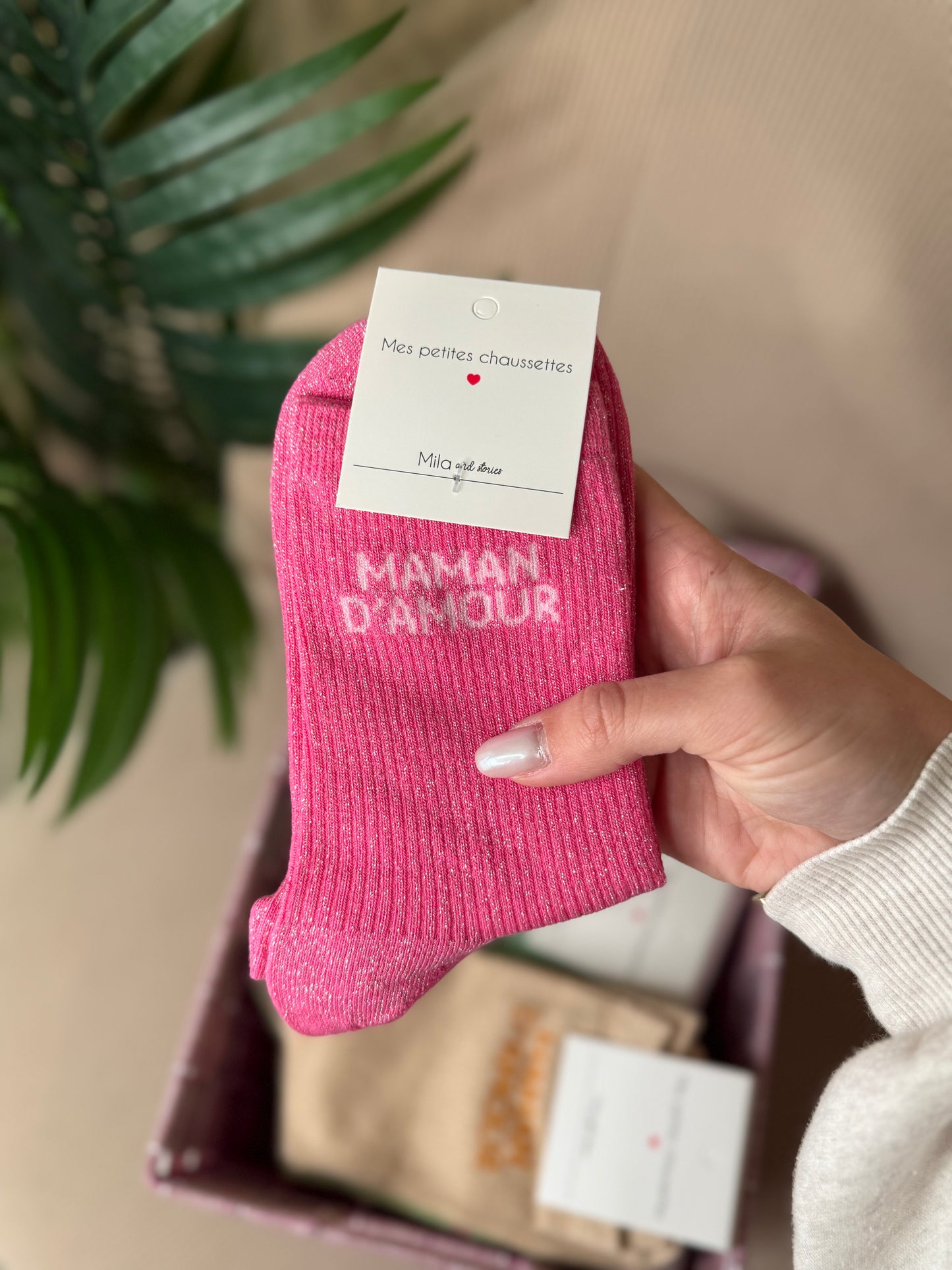 CHAUSSETTES PAILLETÉES MAMAN D'AMOUR