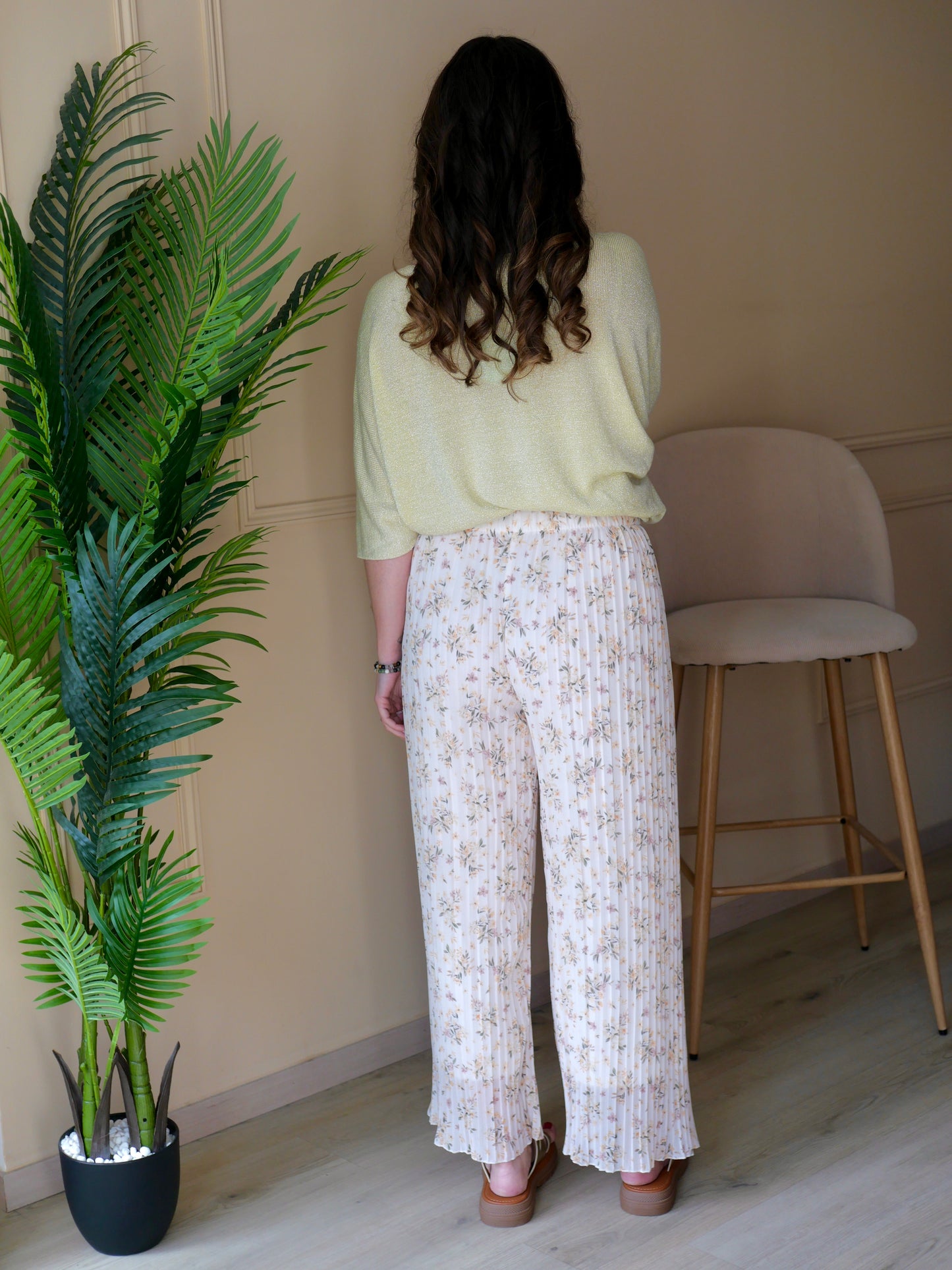 PANTALON GABRIELLE FLEURIE (PETITE ET GRANDE TAILLE)