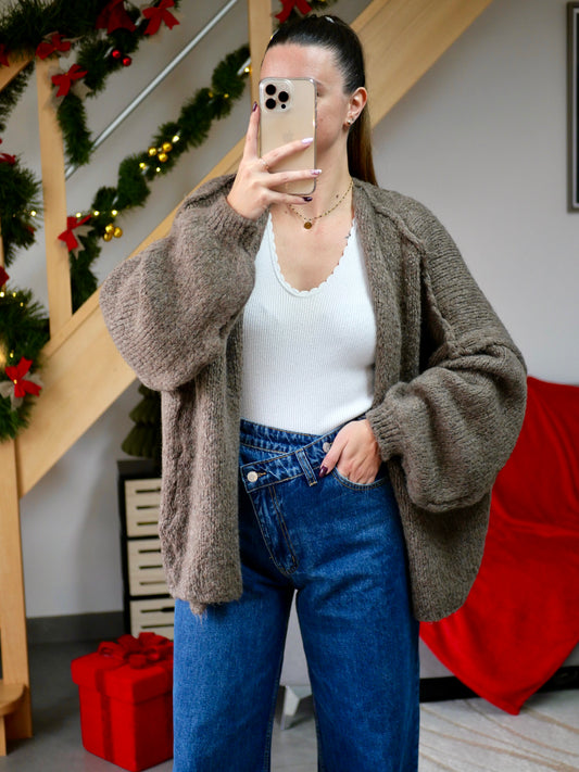 GILET GABIN MARRON CLAIR (PETITE ET GRANDE TAILLE)