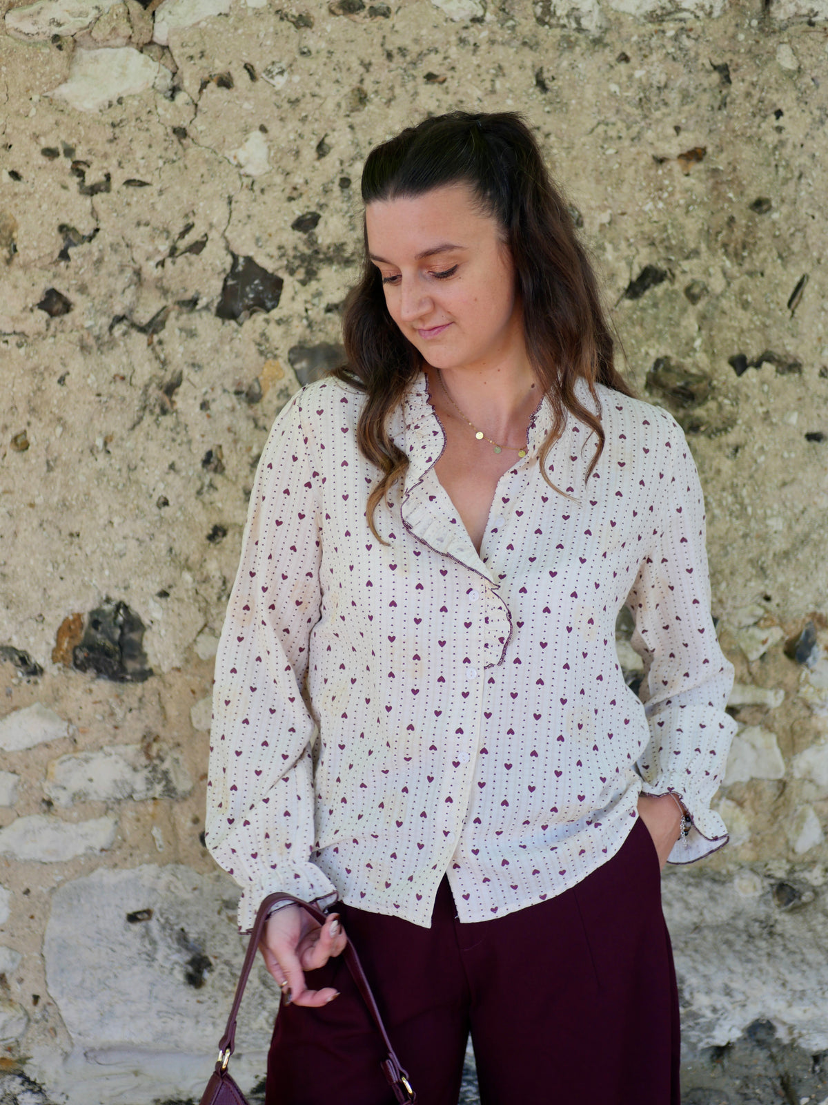TAUPE BROWN CLARA BLOUSE (PETITE AND PLUS SIZE)