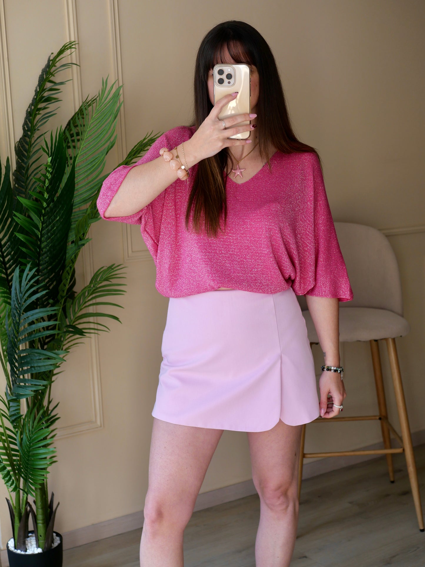 JUPE SHORT MADISON ROSE PALE