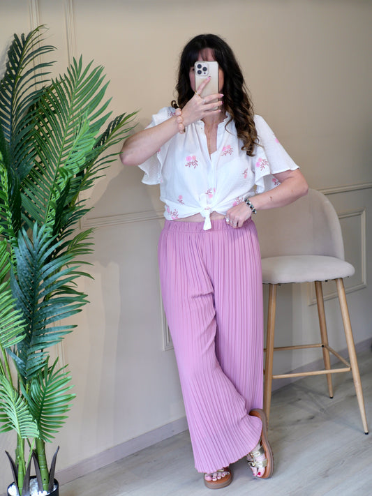 PANTALON GABRIELLE ROSE (PETITE ET GRANDE TAILLE)