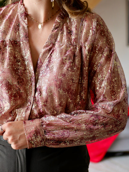 BLOUSE EMILIA BORDEAUX (PETITE ET GRANDE TAILLE)