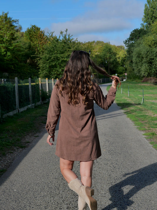 ROBE ALBANE TAUPE (PETITE ET GRANDE TAILLE)