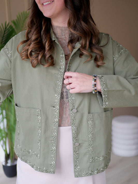 VESTE CAMÉLIA KAKI (PETITE ET GRANDE TAILLE)