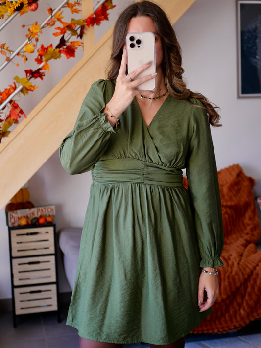 ROBE SOLENE KAKI (PETITE ET GRANDE TAILLE)