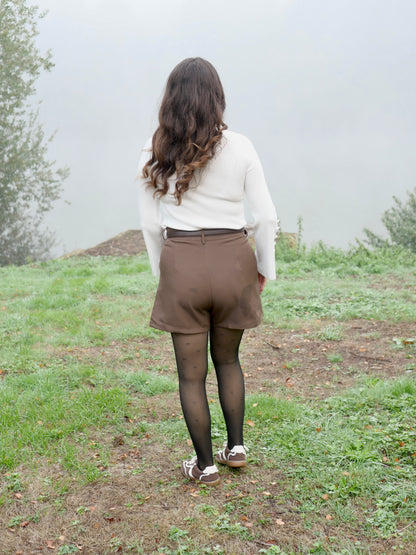 SHORT VELOUR CAMEL CLAUDIA