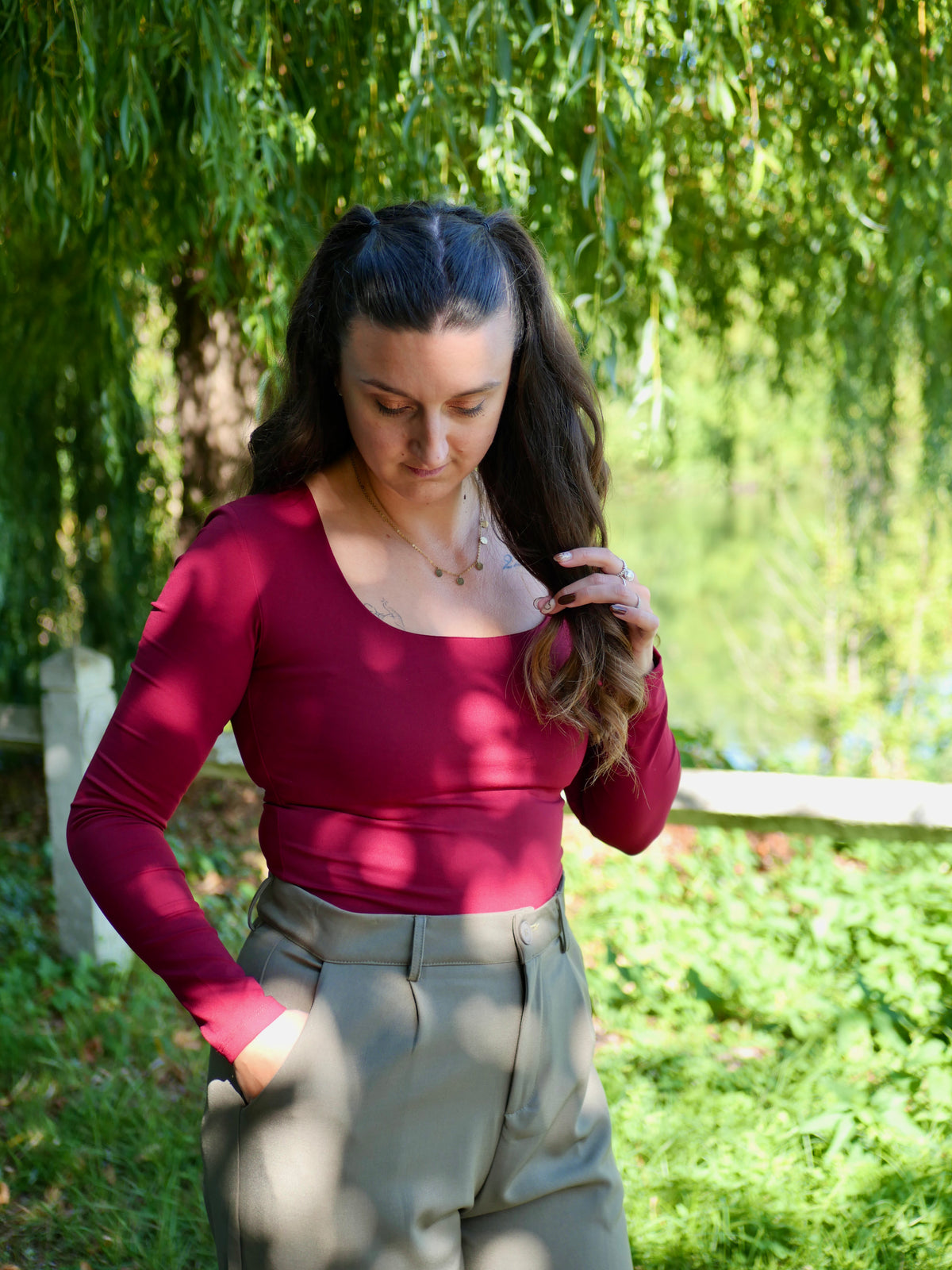 TOP LINA BORDEAUX FONCÉ
