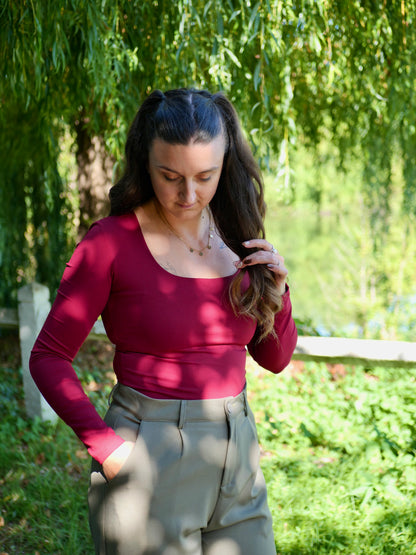 TOP LINA BORDEAUX FONCÉ